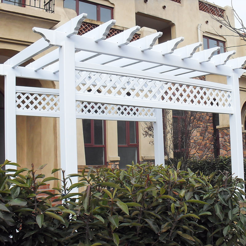 PVC pergola med gitter